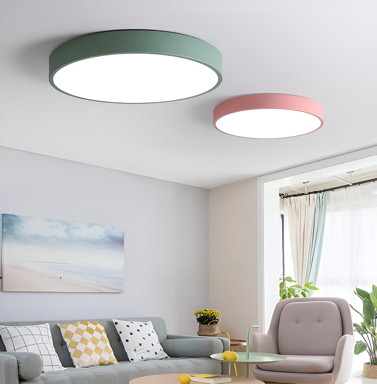 Nordic Macaron Ronde LED Plafondlamp