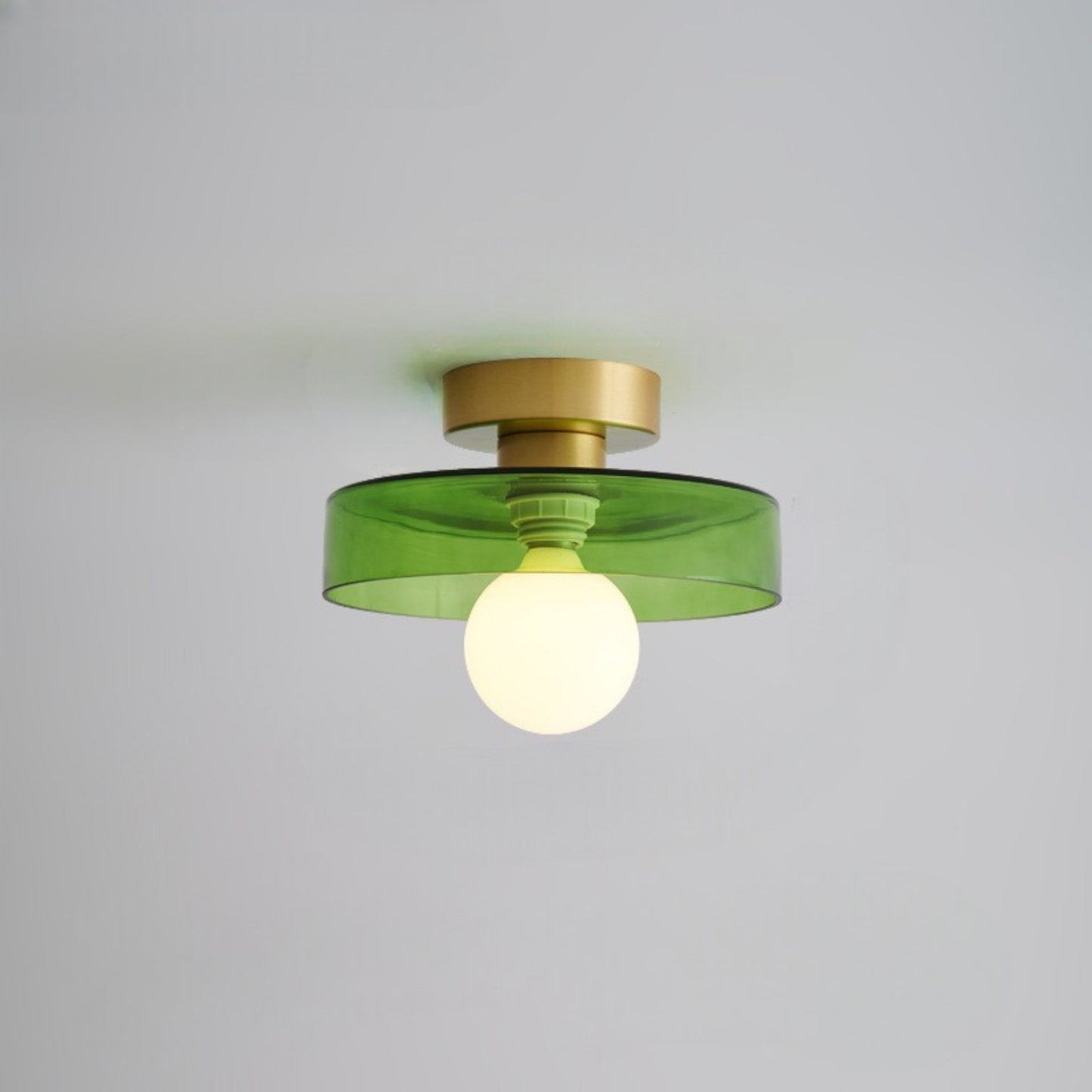 Bauhaus Glazen Plafondlamp met Ronde Kap