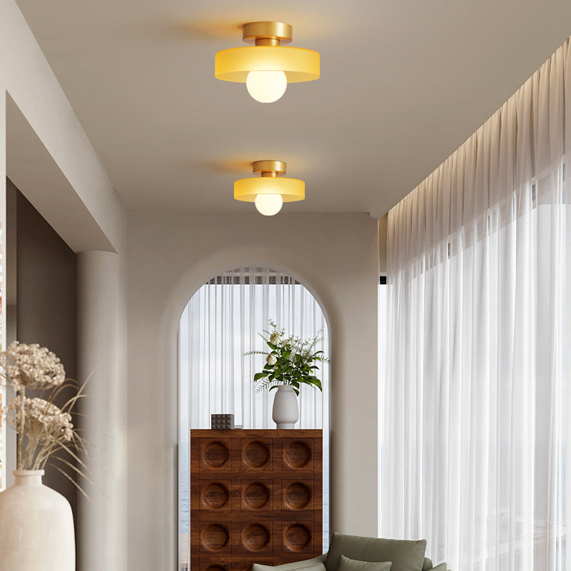 Bauhaus Glazen Plafondlamp met Ronde Kap
