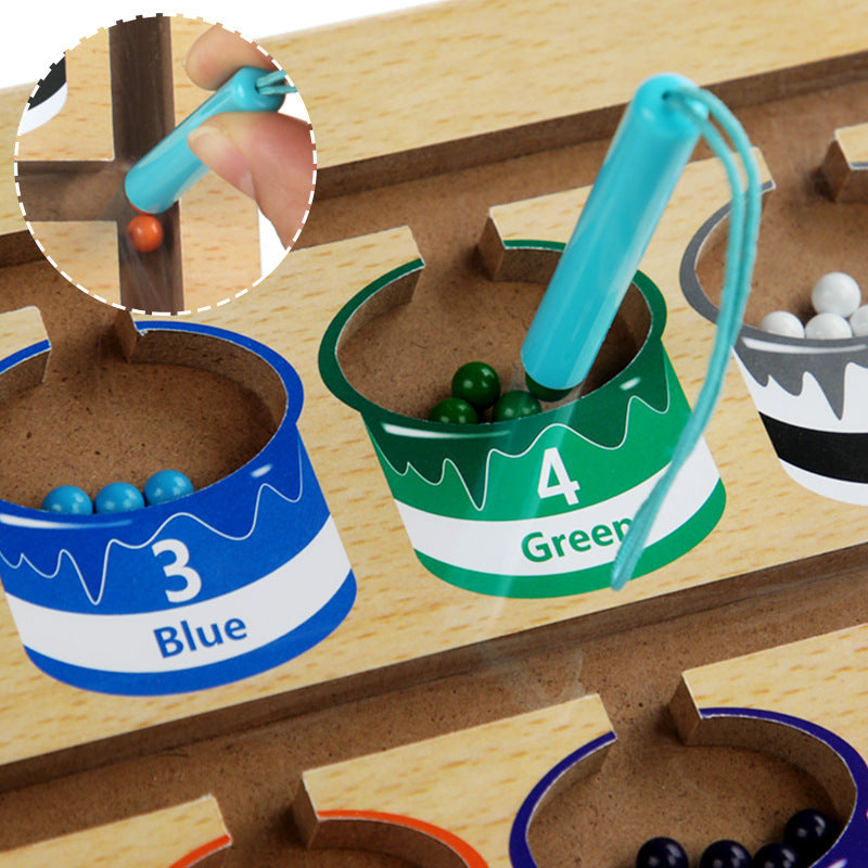 SkillCraft Montessori Magnetlabyrinth | Magnetic maze for learning colors, numbers and motor skills