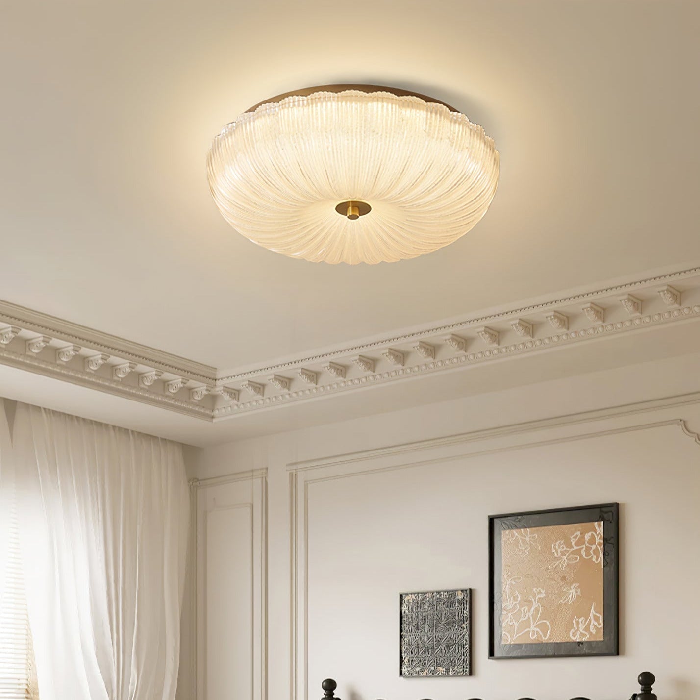 Gerimpeld Glazen Plafondlamp