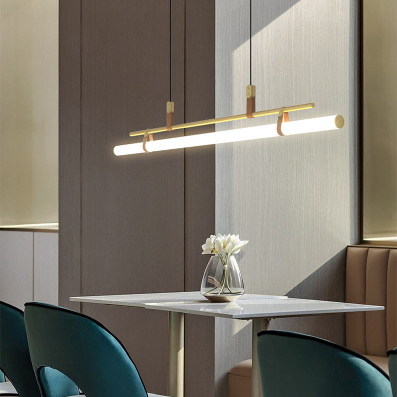 Inari Moderne Lineaire Metalen Hanglamp, Zwart/Goud