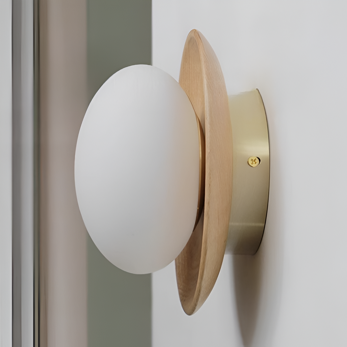 Noordse Minimalistische Natuurlijke Houten LED Wandlamp