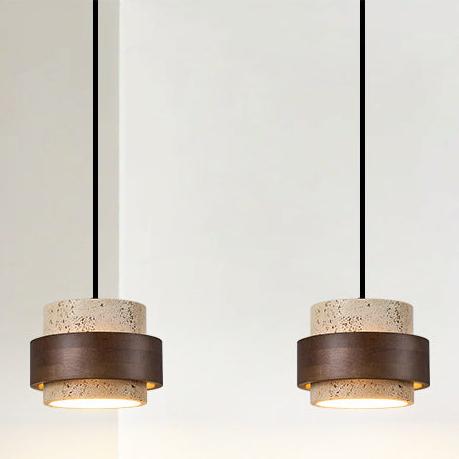 Geel Travertijn Japandi Minimalistische Hanglamp