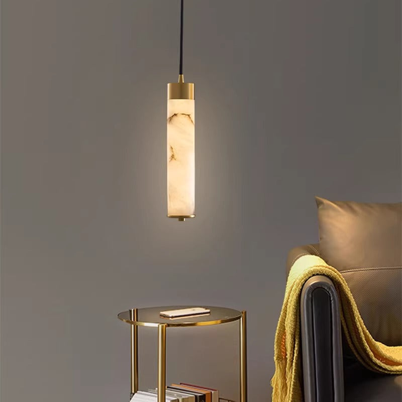 Ethereal Stone Glow Sculpturale Stijl Alabaster Hanglamp