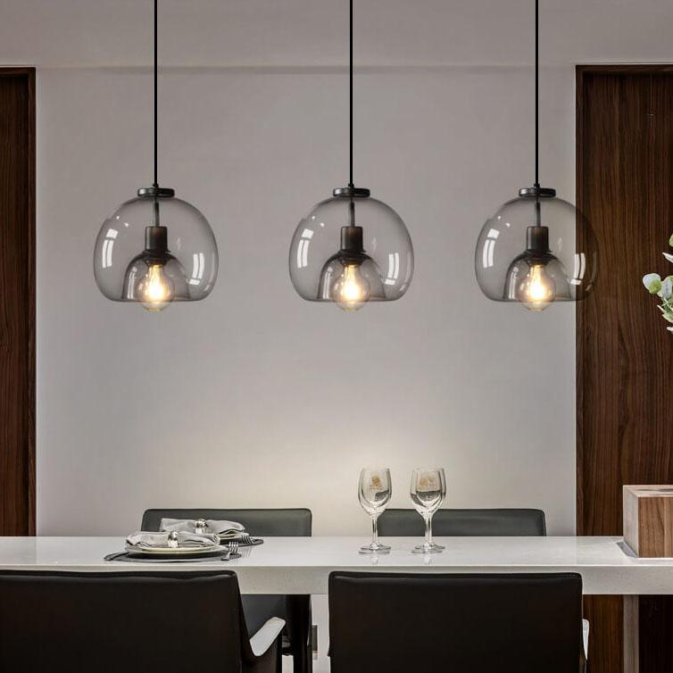 Minimalistische Rookglas Koepel Hanglamp 1-lamp