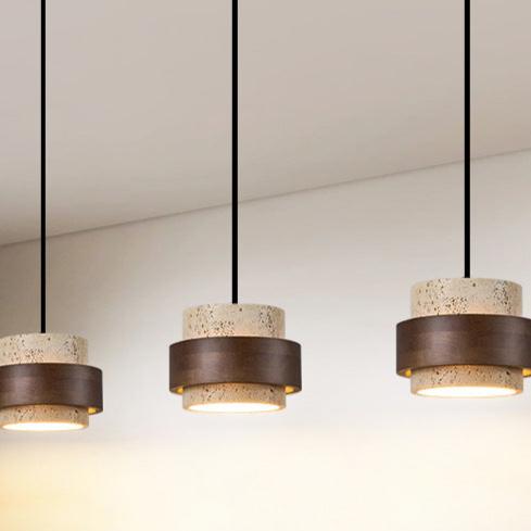 Geel Travertijn Japandi Minimalistische Hanglamp