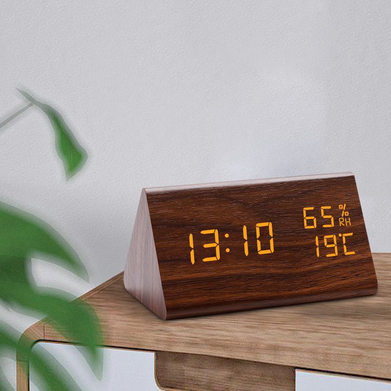 ECOCLOCK – Minimalistische Digitale Houten Klok met Temperatuurweergave & Lichtregeling