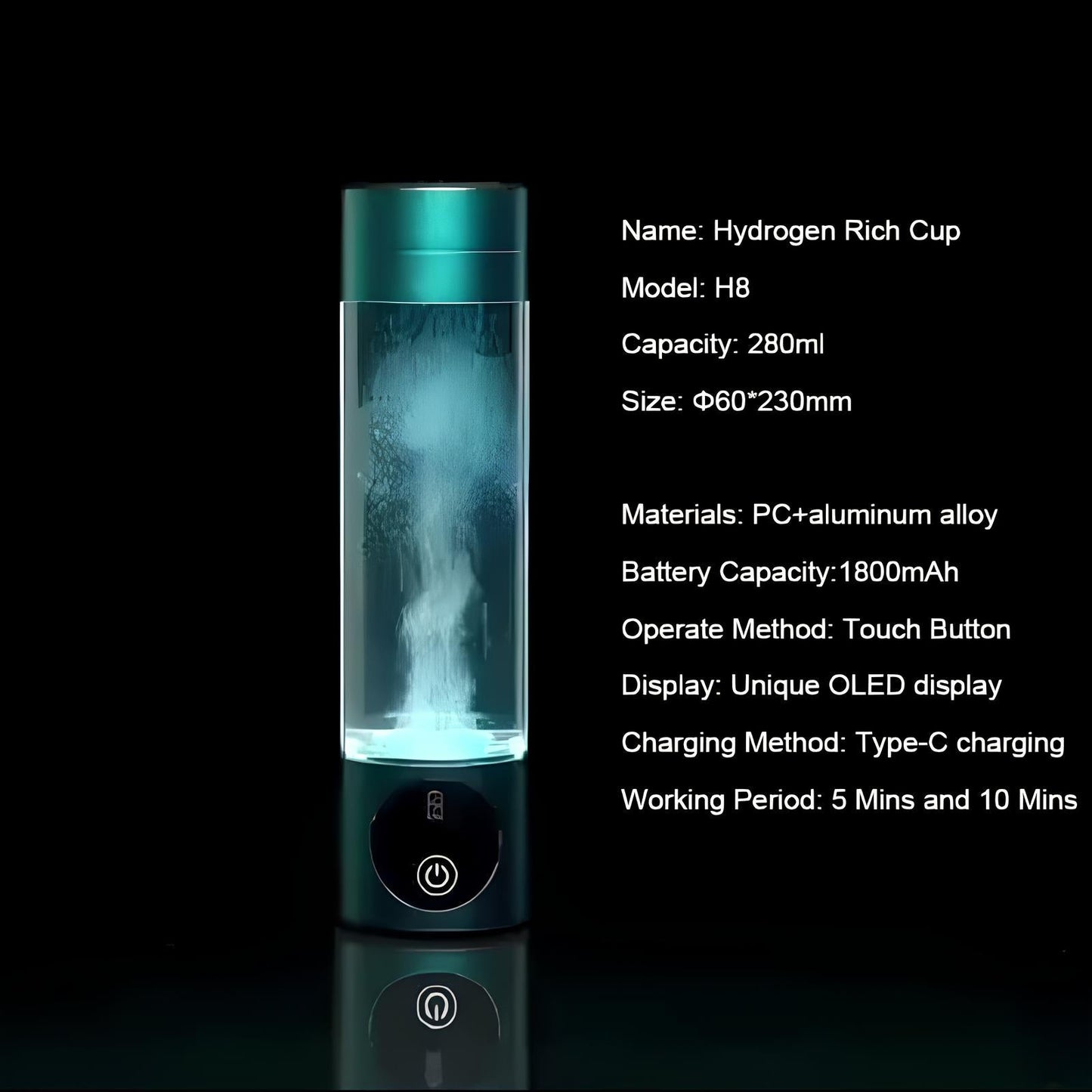 NovaHydro Elite 5000ppb Waterfles Waterstofionisator