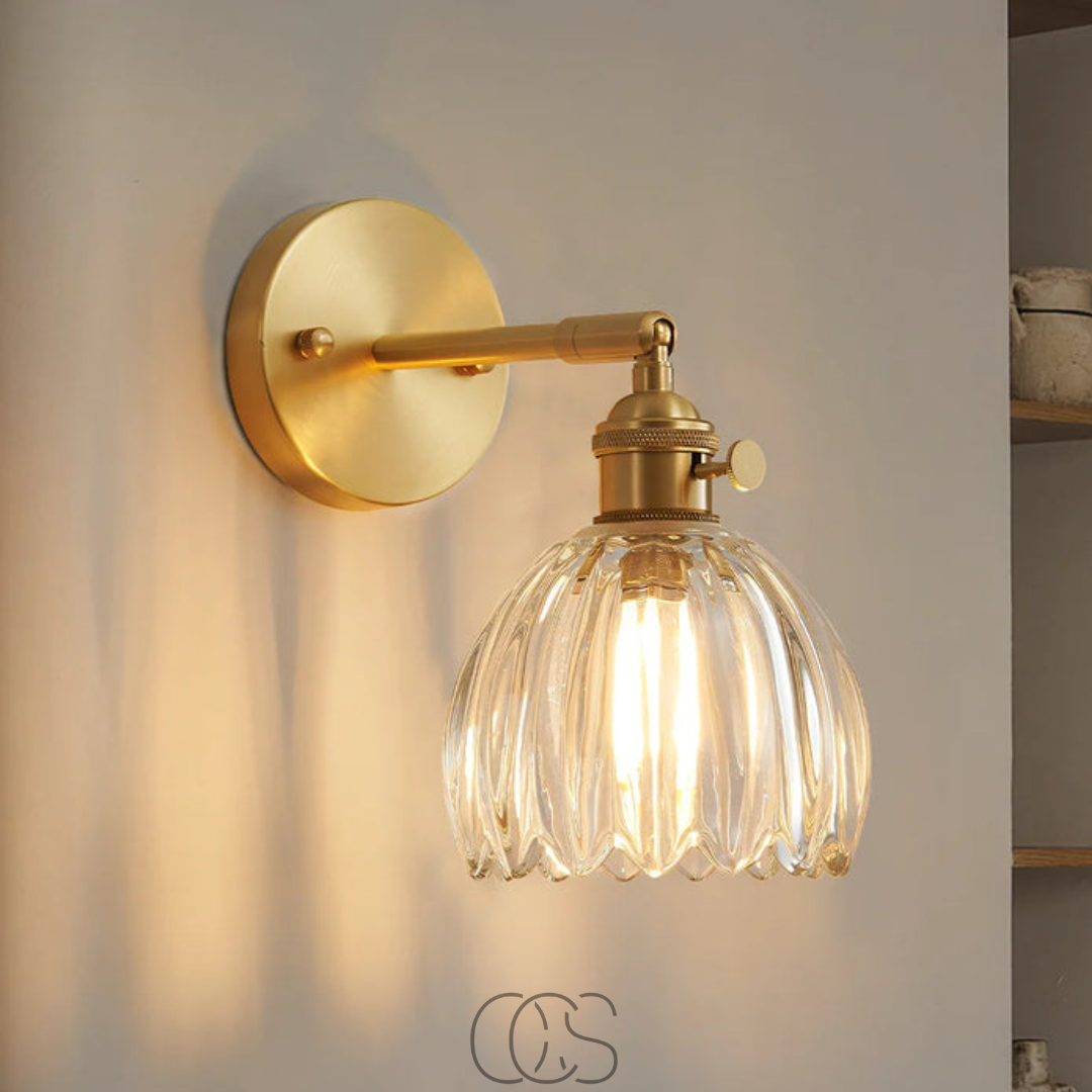 Retro Wandlamp met Glazen Tulpenkap