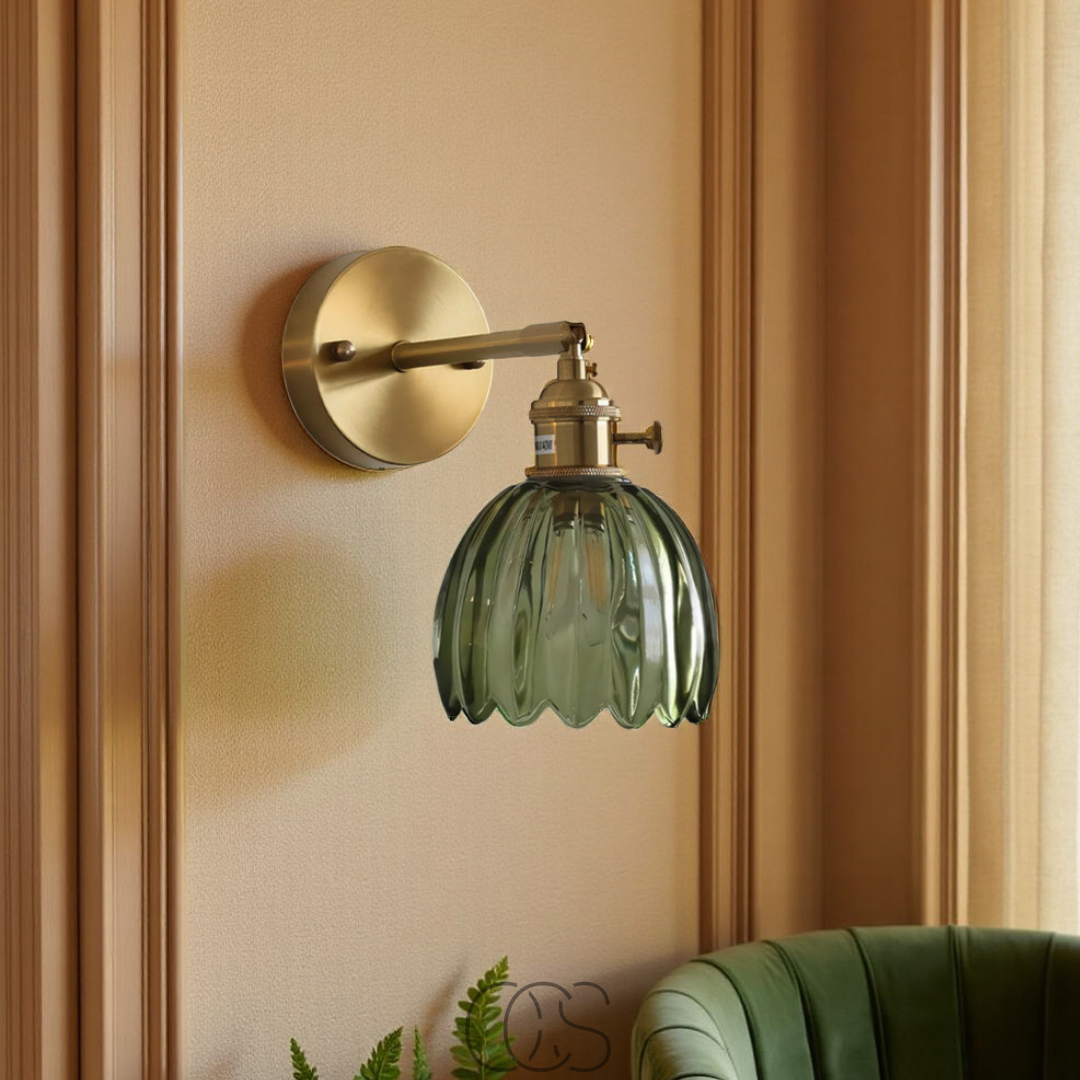 Retro Wandlamp met Glazen Tulpenkap