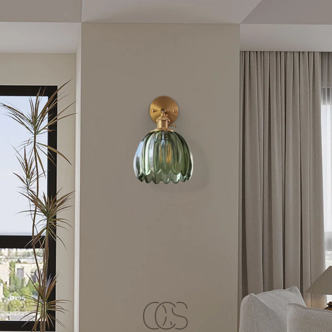 Retro Wandlamp met Glazen Tulpenkap