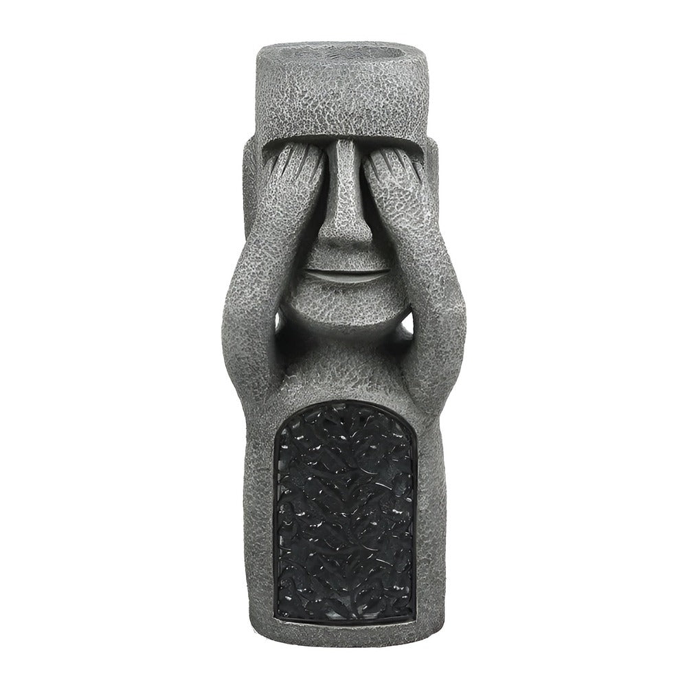Zonne-energie Tuinsculptuur Set met Steen-effect Mensfiguren