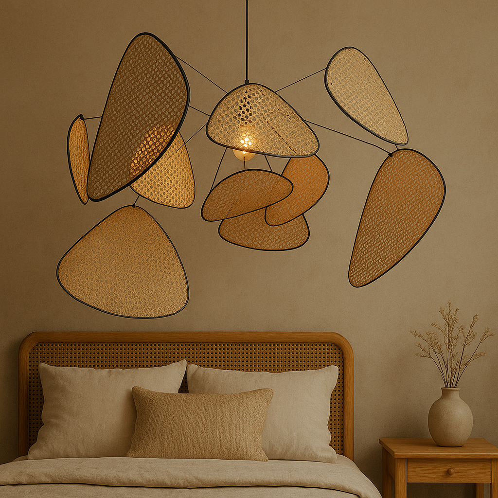 Organische Rieten Sculptuur Hanglamp