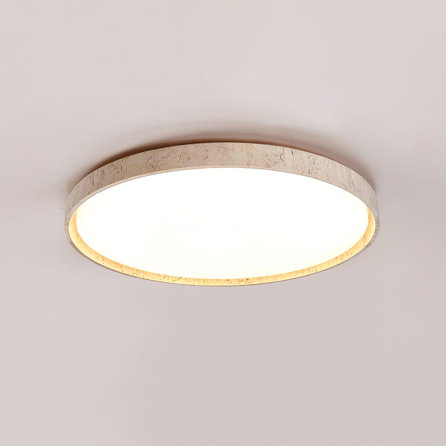 Kathy Plafondlamp Rond in Travertin