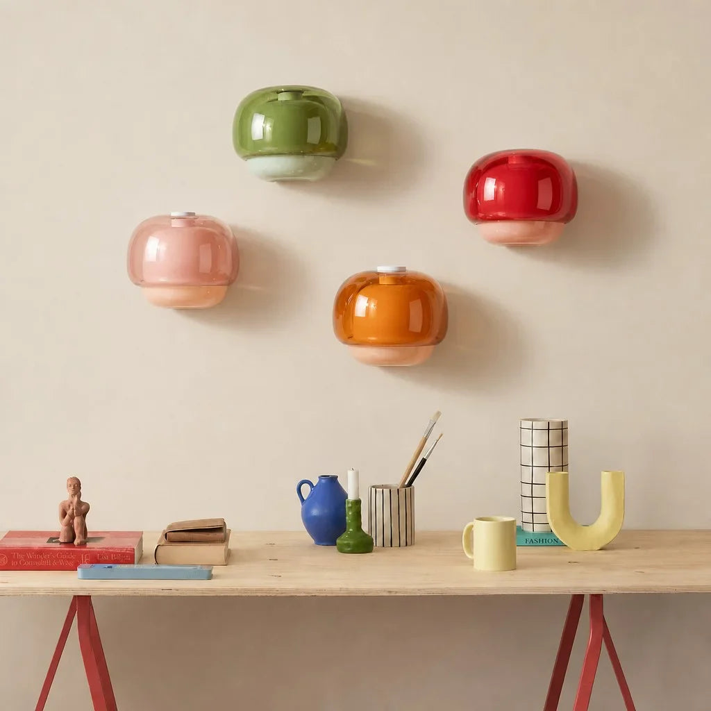 Orvenis Macaron Gekleurde Glazen Wandlamp