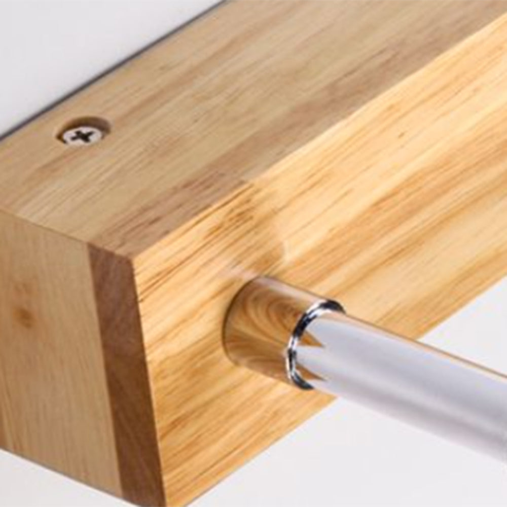 Muto Klassik Wandlamp, Metaal/Hout, Spiegel, Badkamer