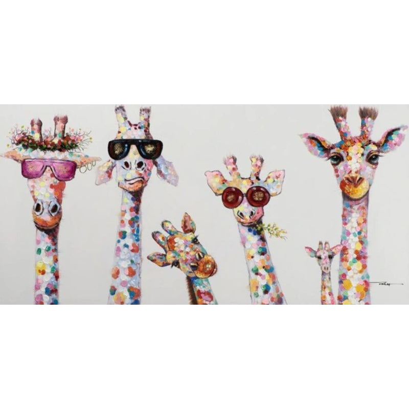 Cartoon-Giraffen - Canvas Wandkunst Schilderij