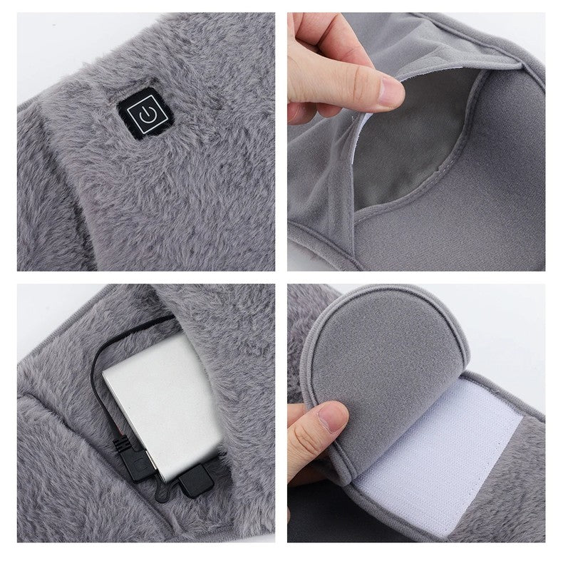 USB Verwarmingsriem met Temperatuurregeling – Zachte Fluwelen Riem om Taille en Handen te Verwarmen, 45-65°C, Draagbaar, 105 x 20 cm