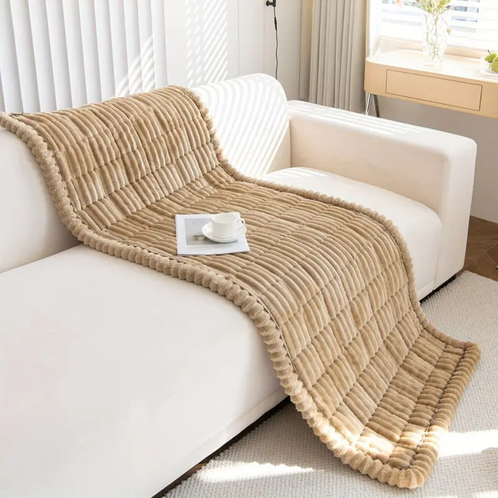 Pluche Sofa Beschermmat met Fleece Textuur en Antislip Achterkant