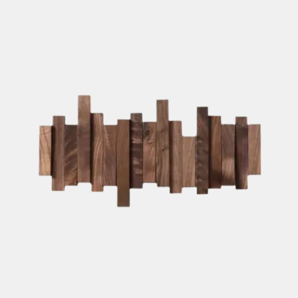 Moderne Houten Kapstok met Opvouwbare Haakjes – Muurorganizer voor de Entree