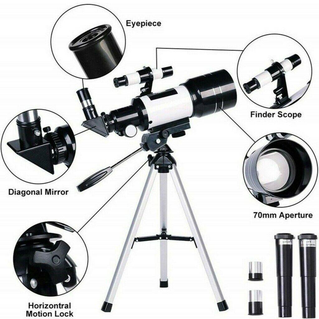 Professionele Telescoop 300/70mm | Draagbare Refractor Sterrenkijk Telescoop met Statief en Smartphone Adapter