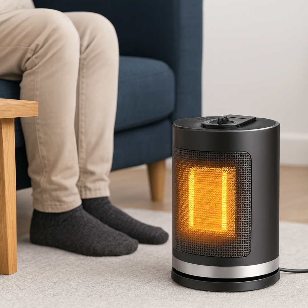Draagbare elektrische convectieverwarmer met thermostaat – Energiezuinige ruimteverwarmer voor snelle verwarming 900 W