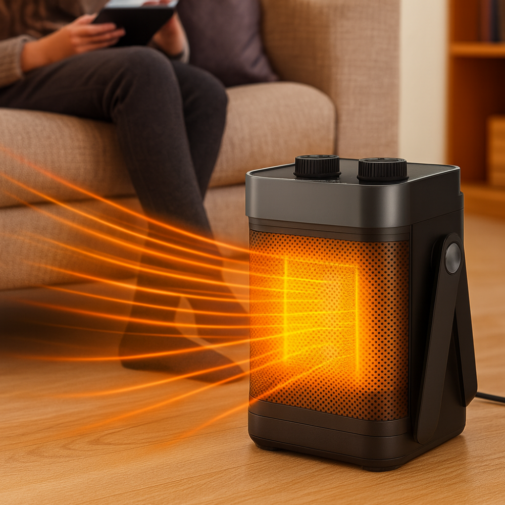 Draagbare elektrische convectieverwarmer met thermostaat – Energiezuinige ruimteverwarmer voor snelle verwarming 900 W