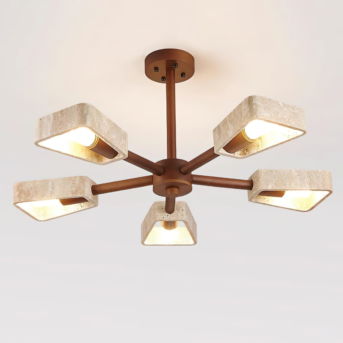 Feyno Plafondlamp van Travertin en Hout