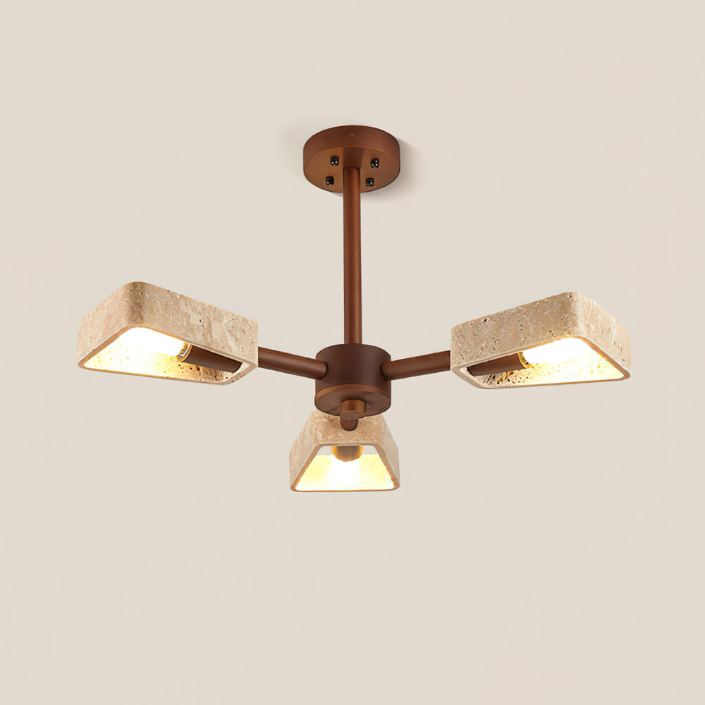 Feyno Plafondlamp van Travertin en Hout