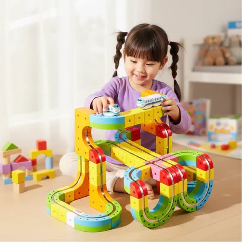 RAILBUILD – 3D-spoorwegset voor kinderen met oplaadbare locomotief