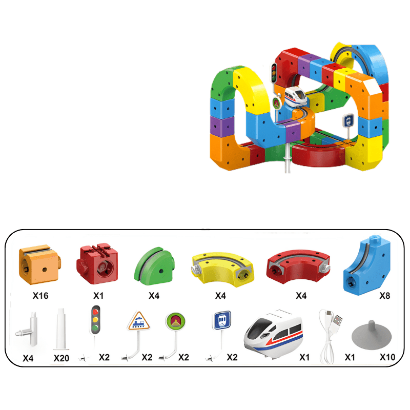 RAILBUILD – 3D-spoorwegset voor kinderen met oplaadbare locomotief