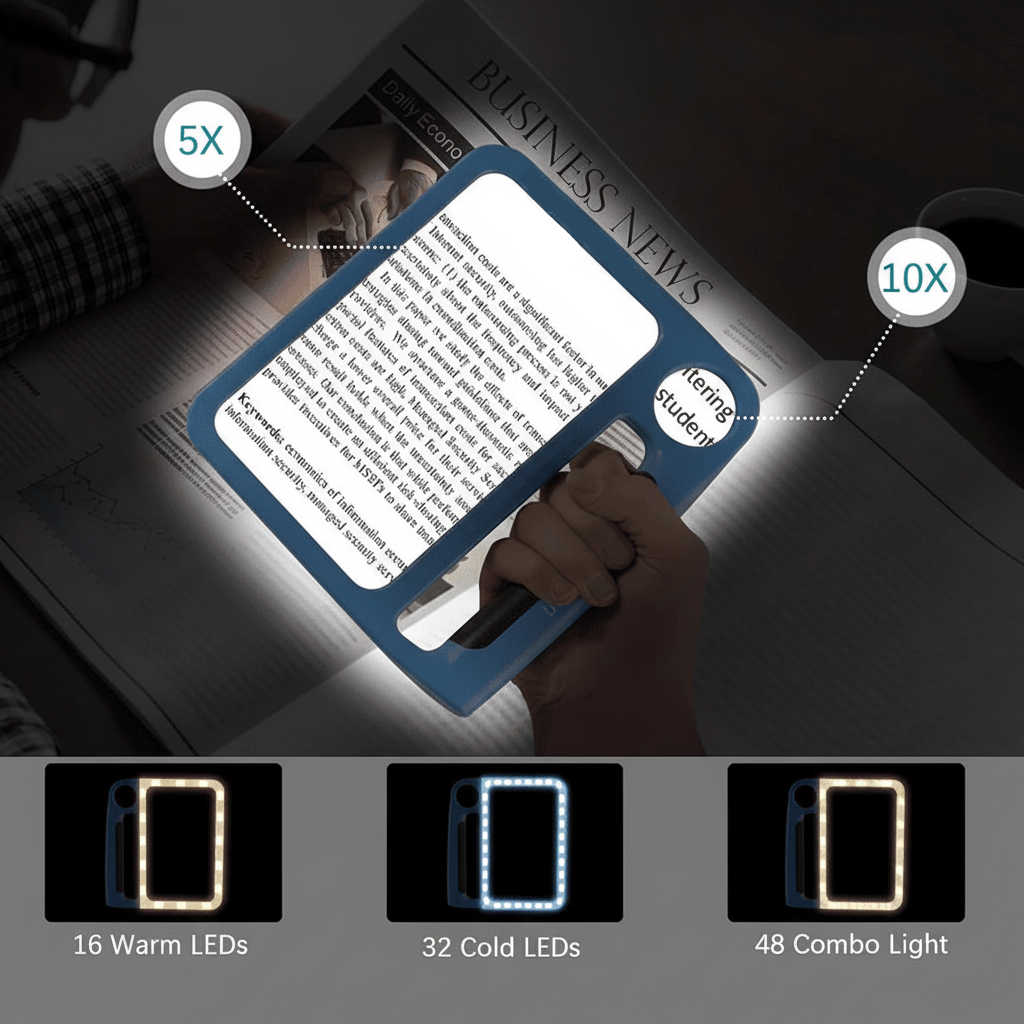Leesloep met LED – 5x/10x Vergroting & Grote Lens voor Comfortabel Lezen