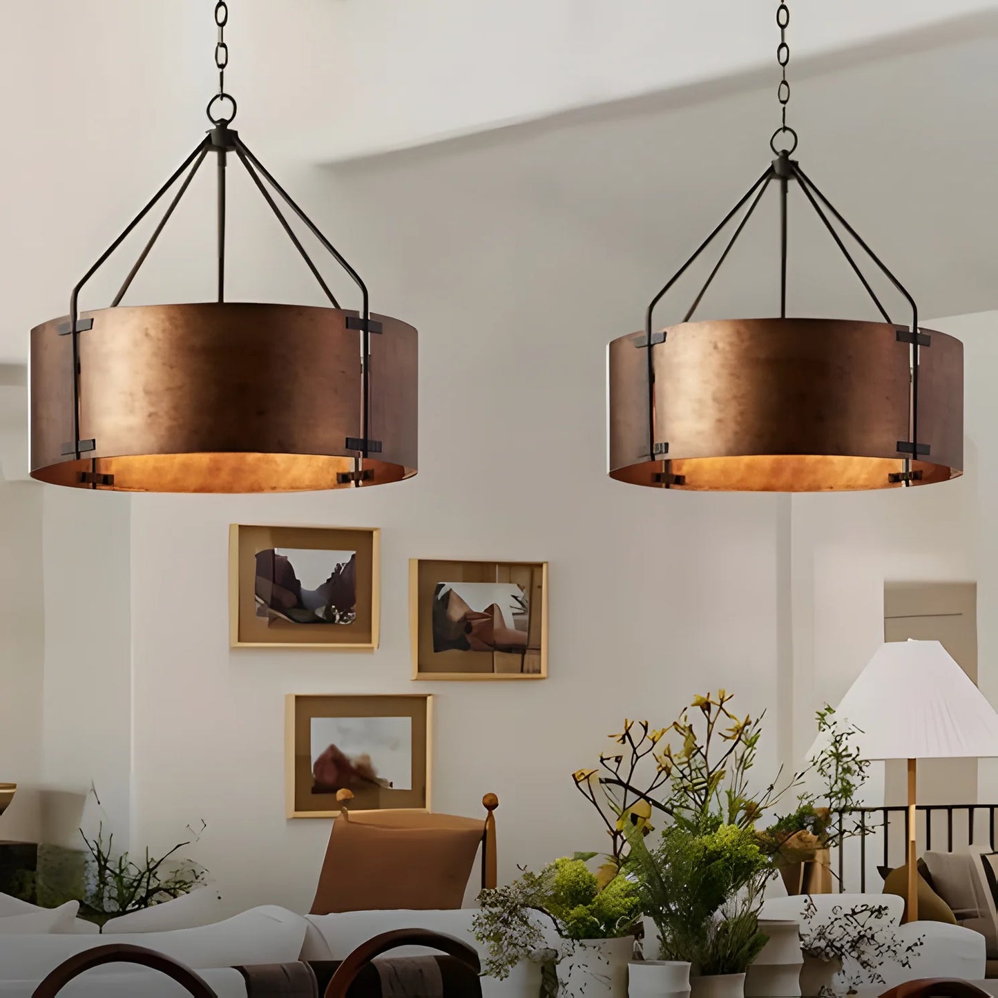 Ethan Retro Industrieel Bronzen Drum Hanglamp
