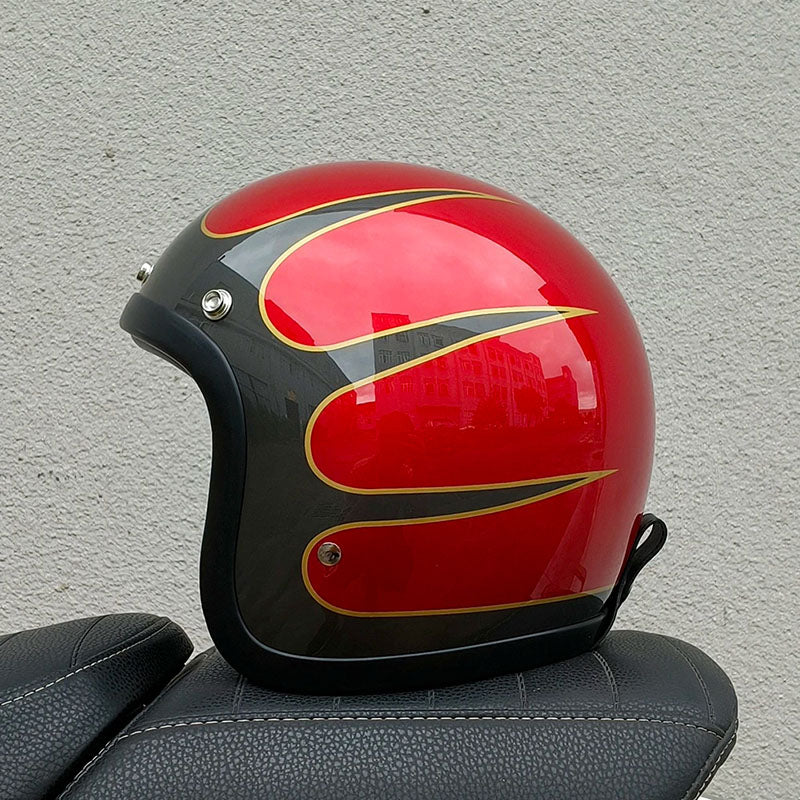 RetroRider | Stijlvolle Lage Profiel Motorhelm met DOT en ECE Goedkeuring