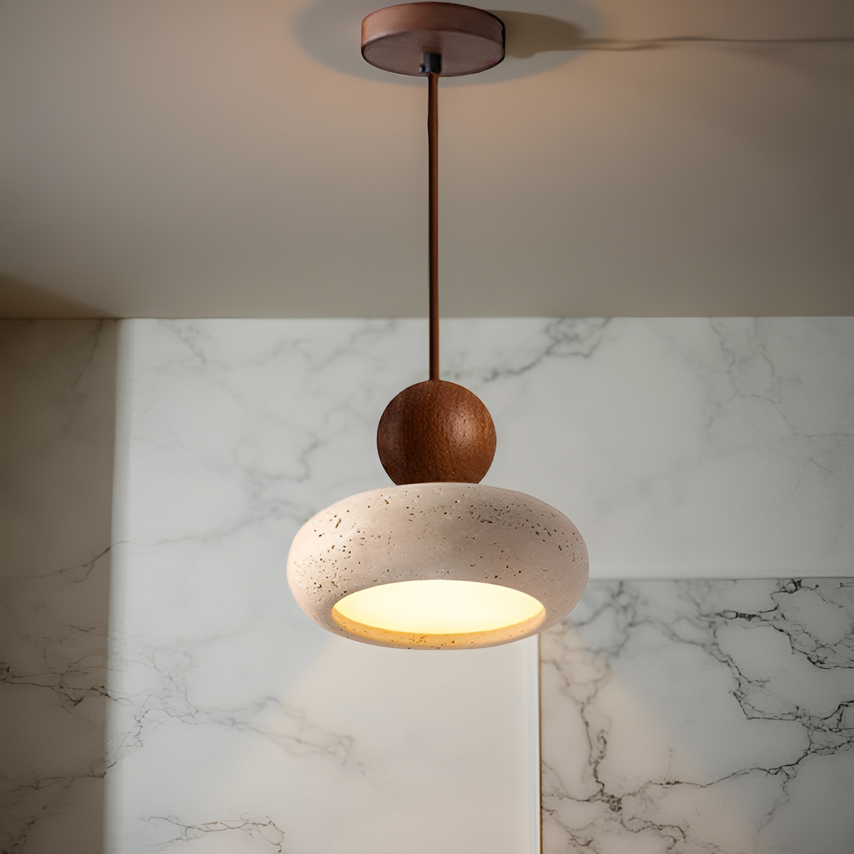 Retro Wabi-Sabi Travertine Hanglamp
