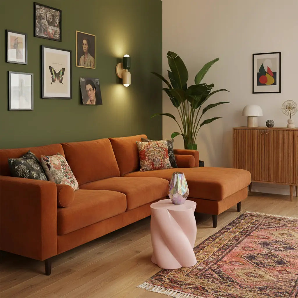 Retro wandlamp in heldere kleuren