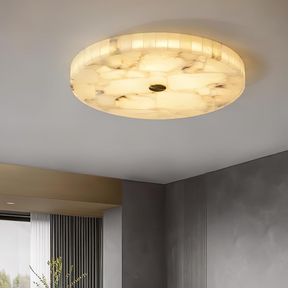 Delya Ronde Alabaster Plafondlamp