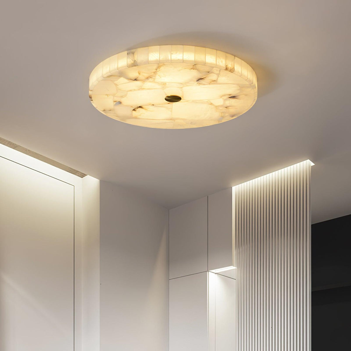 Delya Ronde Alabaster Plafondlamp