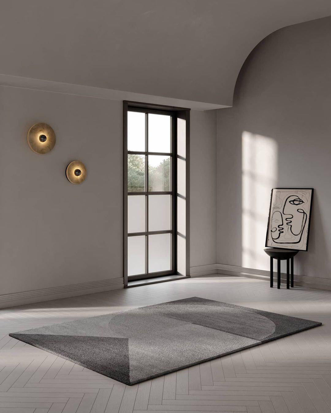 Ronde Wandlamp Alabaster Geribbeld Messing