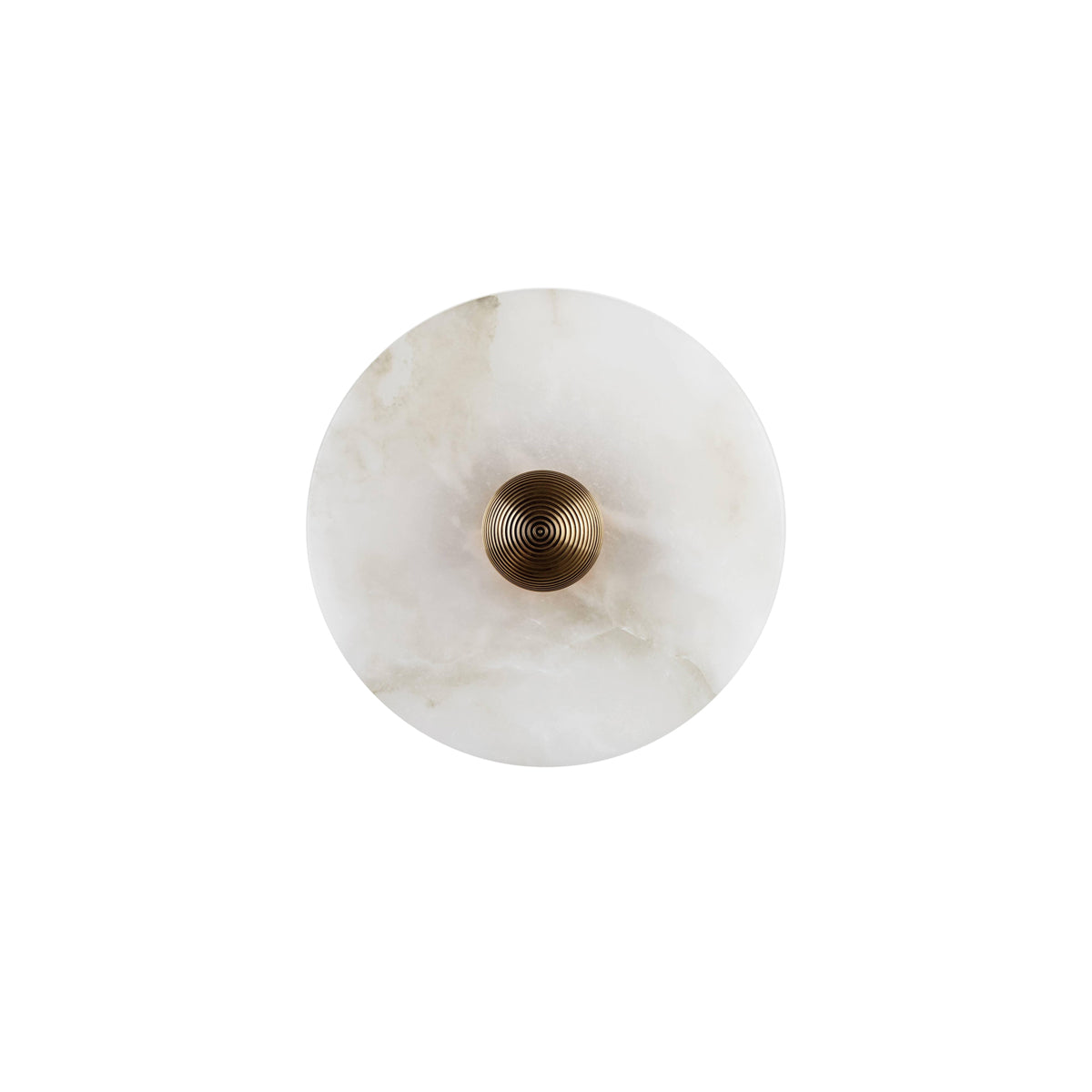 Ronde Wandlamp Alabaster Geribbeld Messing