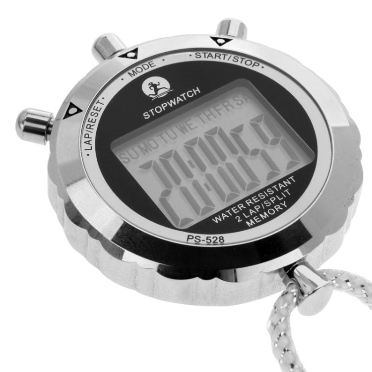 PS528 Metalen Stopwatch Professionele Chronograaf Handheld Digitale LCD Sport Timer met Strap