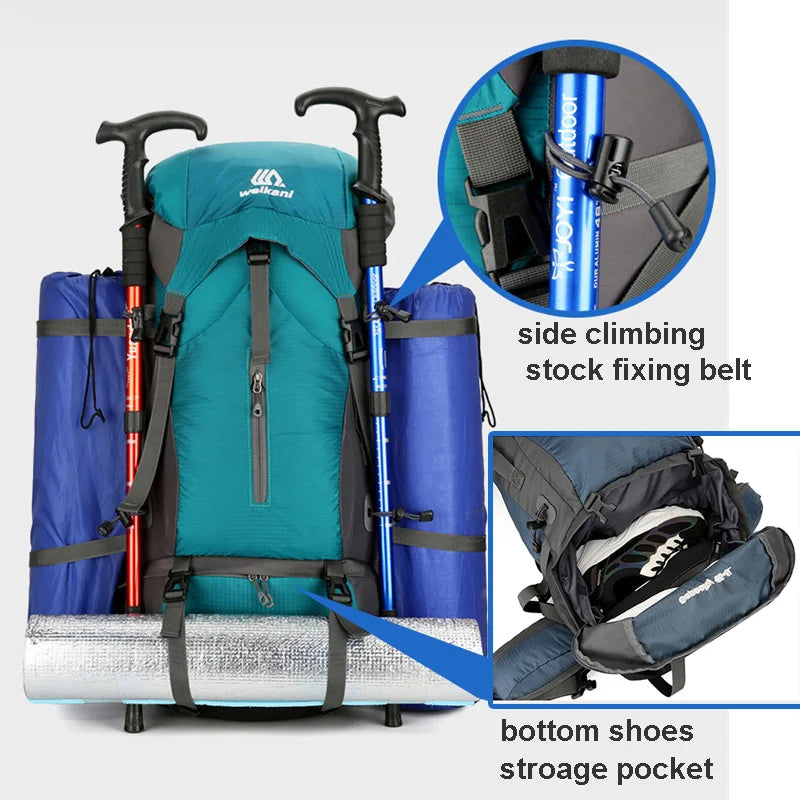 Alpivento 70L Trekkingrugzak | Waterdichte Campingrugzak met Regenhoes | Grote Outdoor Rugzak voor Wandelen, Bergbeklimmen en Reizen Merk: