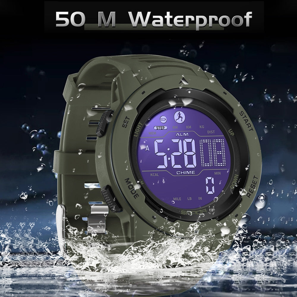 Waterdichte Militaire Stappenteller Digitale Horloge