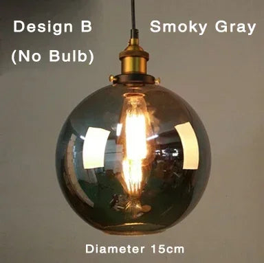 Industriële retro hanglamp met glas – Rookglas lampenkap