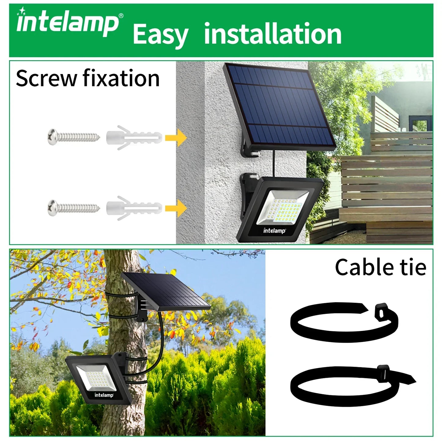 Zonne-energie LED Veiligheidslamp LumiSecure Duo | Set van 2 | 1200LM Super Helder | IP65 Waterdicht | Tuin, Binnenplaats & Terras