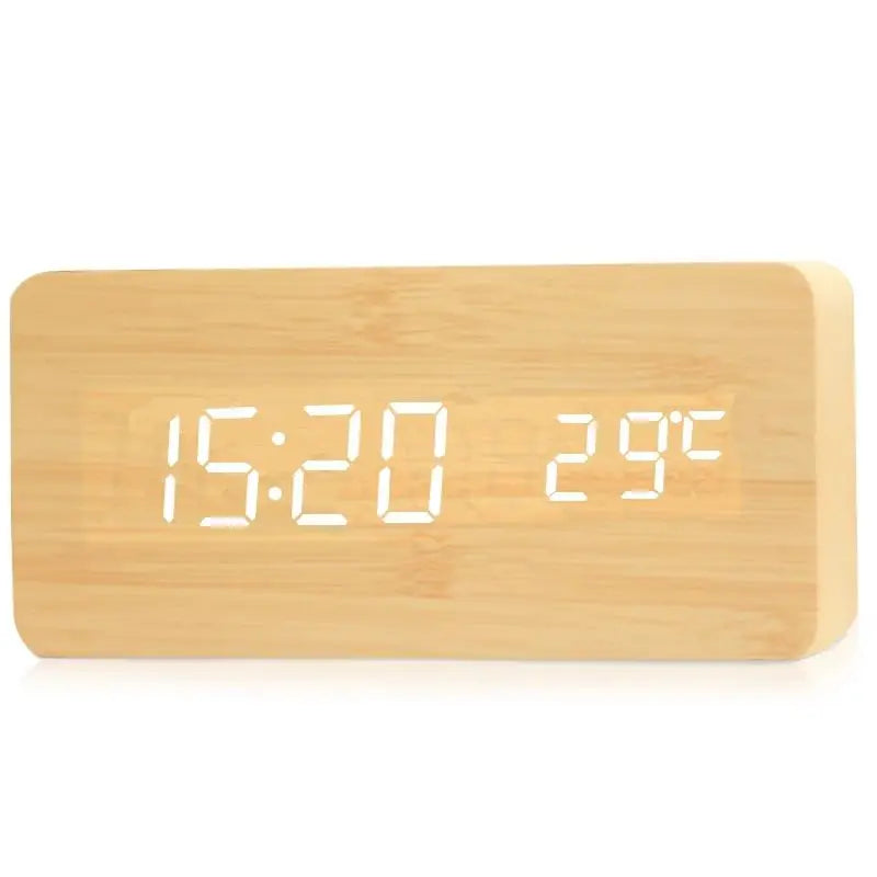 EcoTime Digitale Houten Wecker | LED-display | Modern Design | Stil | Milieuvriendelijk