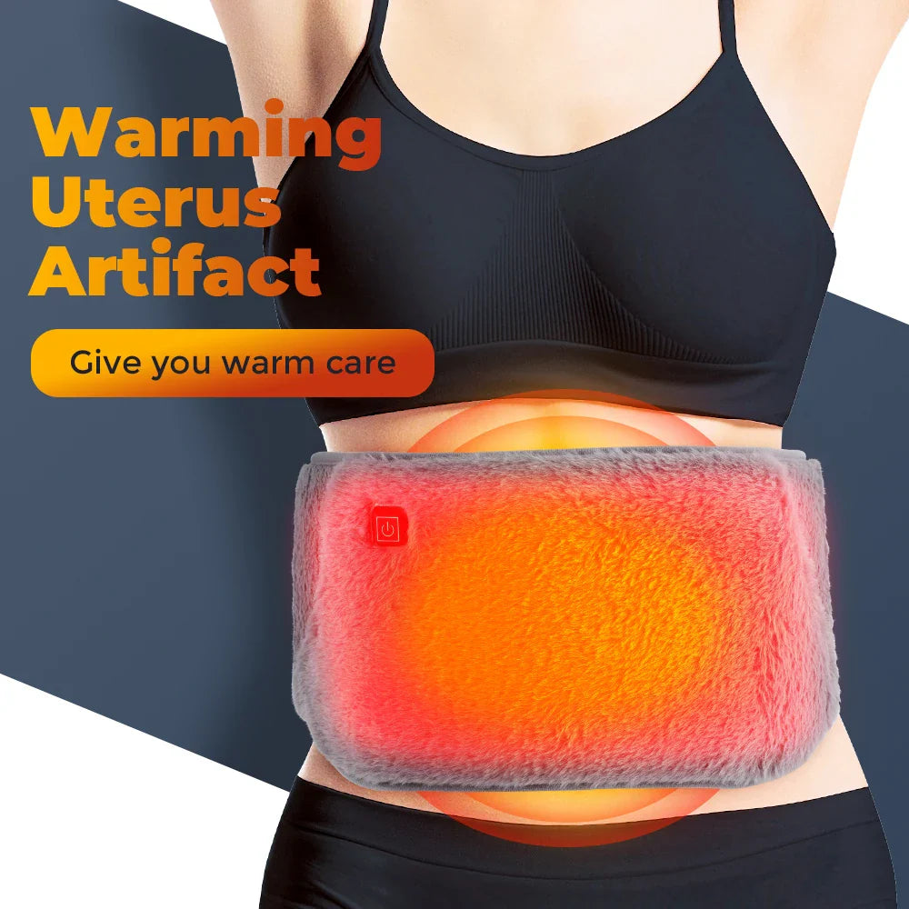 ThermaBelt Pro | Elektrische verwarmingsriem met grafiettechnologie | 3-niveaus temperatuurregeling | Hand- & tailleverwarmer van kristalvelours | USB-aangedreven