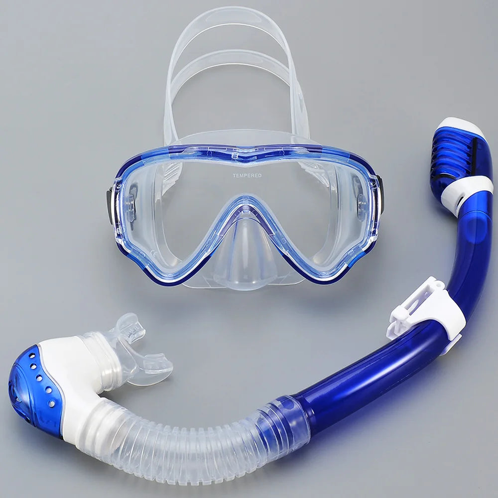 AquaJuni Kinder Duikmasker met Snorkel | Antifog & Lekvrij | Gehard Glas & Silicoon | Voor Jongens & Meisjes 7–15 Jaar