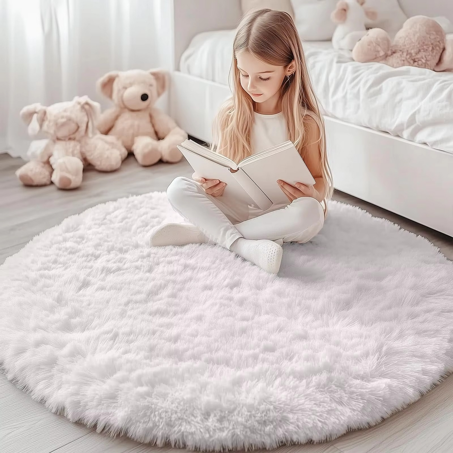 Runder Shag-Tapijt 150 cm
